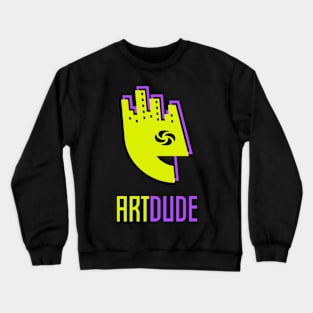 YourArtDude Logo In Yellow And Purple Crewneck Sweatshirt